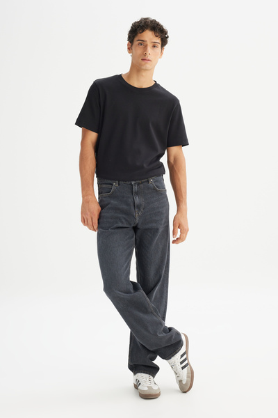 Lee Asher Loose Fit Rahat Kesim Düşük Bel Siyah Denim Jean Pantolon