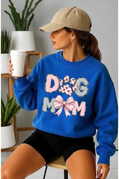 ArtYus Φούτερ Unisex με μακρύ μανίκι Dog Mom Front Transfer με τύπωμα με λαιμ...