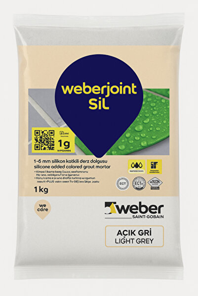 WEBER SİLİKONLU DERZ DOLGU 1 KG AÇIK GRİ