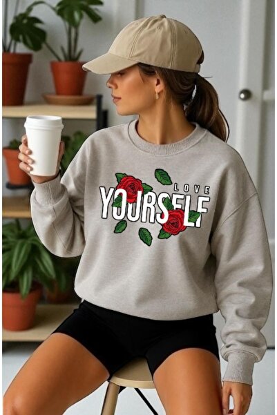 ArtYus سويت شيرت للجنسين بأكمام طويلة مطبوع عليه Yourself Gül Front Transfer ...