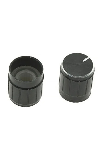 Rosfix 15mm Potentiometer Knob | Aluminum + ABS, 6mm Shaft, Black with Indicator