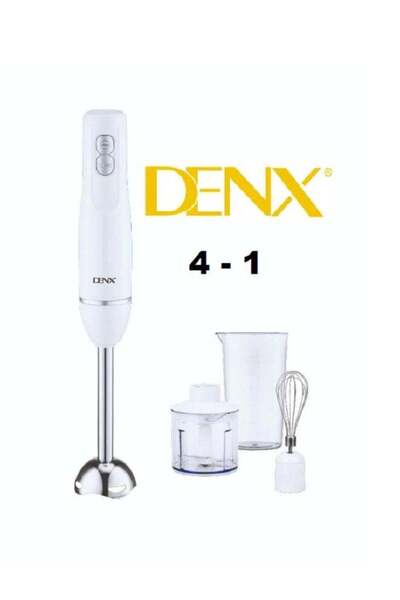 Denx خلاط يدوي DX3211 4 في 1 مع مطحنة وخفاقة وكوب سعة 700 مل - أبيض