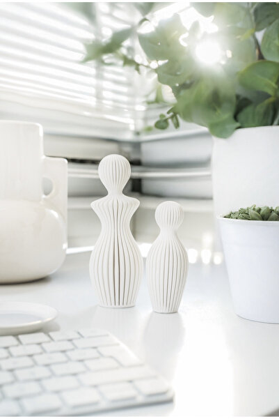 LALEZEN HOME ANNE COCUK CIZGILI SOYUT BETON MİNİ DEKOR