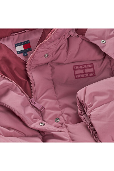 Tommy Hilfiger Kadın Marka Logolu Normal Kesimli Dik Yakalı Çıkarılabilir Kapüşonlu Günlük Kullanıma