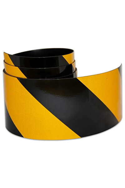 CARBOY Bandă reflectorizantă autoadezivă, adeziv poliacrilic, negru/galben, 5...