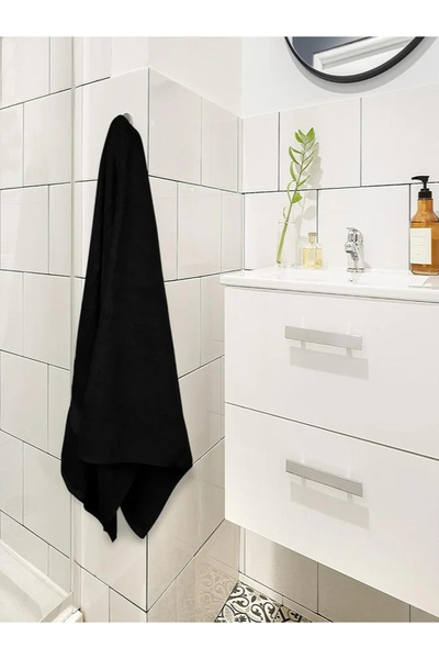 1Chase Pack of 2 - Cotton Bath Towel, Black 70x140cm