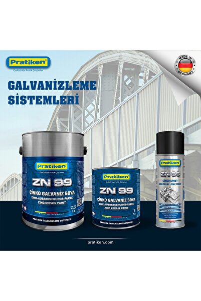 PRATİKEN ENDÜSTRİDE PRATİK ÇÖZÜMLER Çinko Galvaniz Boya 1 Kg