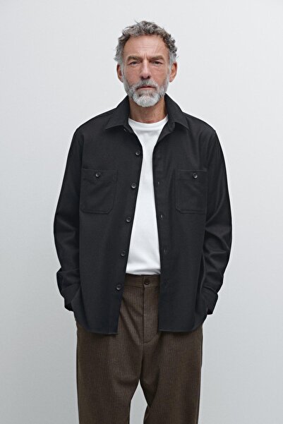 Massimo Dutti %100 yün flanel ince ceket