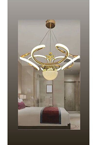 FRLNGZ LED Duru TEK Toplu 3 renk Modern Sarkıt Led Avize Taşlı Gold Kaplamalı