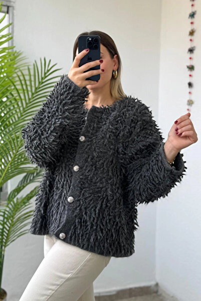 Kubos Moda Crew Neck Knitwear Dark Gray Fringed Knitwear