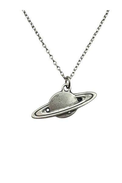 Herşey Nota قلادة كوكب زحل للجنسين - تصميم عتيق وغامض