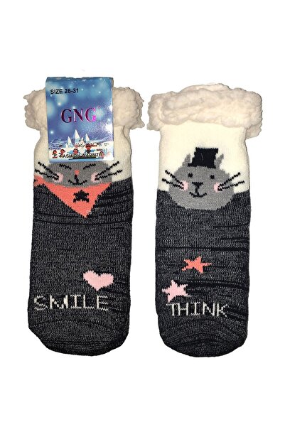 Inkastyl Children's socks, thermal non-slip Teddy fleece Funny