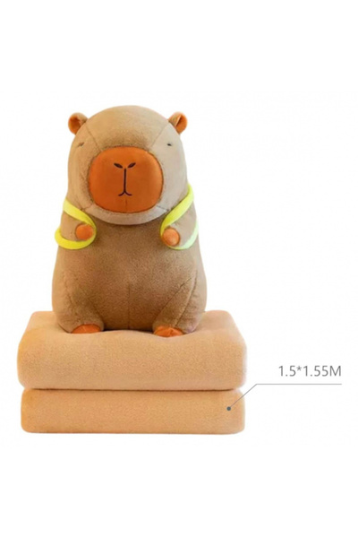 Dartonia Capibara de pluș 3 în 1 40 cm – Jucărie, Rucsac și Pătură