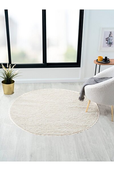 LUNA HOME Shaggy Moroccan Pureness round carpet, soft and fluffy