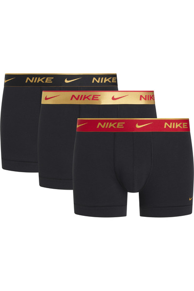 Nike Men's Brand Logo Elastic Band Suitable for Daily Use Black-Orange-Red Boxer 0000K