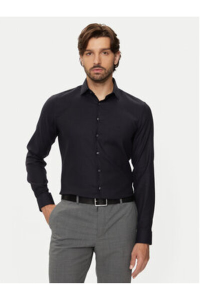Calvin Klein Ανδρικό Πουκάμισο K10K113528 Μπλε Σκούρο Μπλε