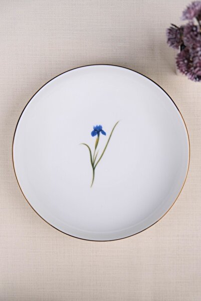 tabakevi Tabak Evi Porcelain Natura Iris Gold Gilded Deep Plate 18.50cm Single