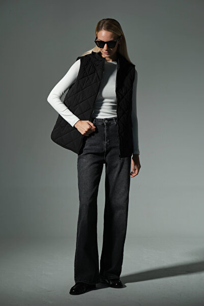 Maule Γυναικείο γιλέκο με φερμουάρ με τσέπες με καπιτονέ ύφασμα με σχέδιο μπακλαβά @Oslo