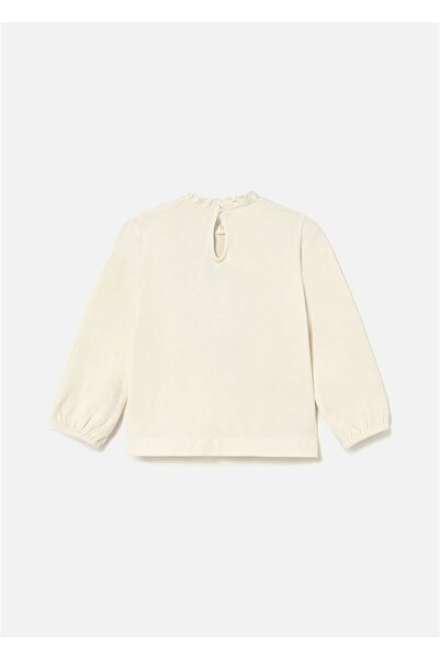 MAYORAL Baby Girl Appliqued Long Sleeve T-Shirt Ecru 2075