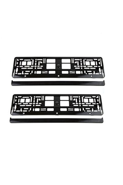AMIO Set 2 pieces metallic license plate holder black