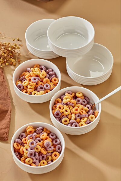 Cooker Set of 6 12 cm Porcelain Bowl - Soup, Appetizer, Souffle, Salad, Dessert, Breakfast Presentation Bowl