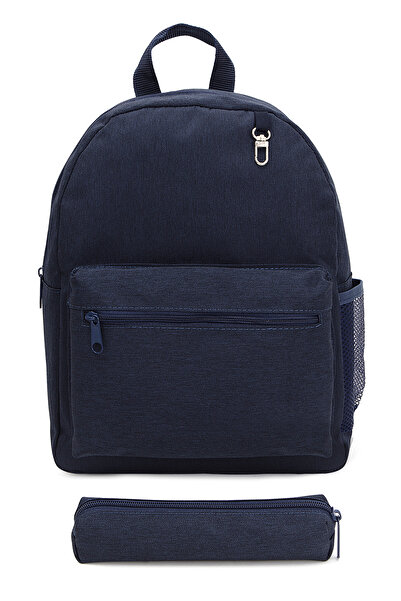 GNC DESİGN Koyu Denim Kalemlikli 0-8 Yaş Çocuk Sırt Çantası, Anaokulu-Kreş Sırt Çantası
