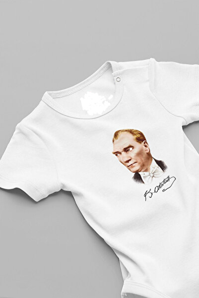 EYDUBABY Ataturk Printed Baby Body Suit with Snap Fasteners