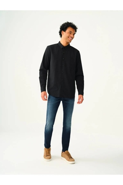 Loft Ανδρικό πουκάμισο με μακριά μανίκια Lf2037403 ΜΑΥΡΟ