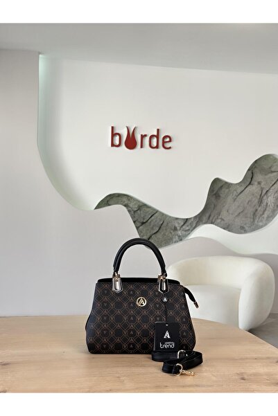Armine Trend Logolu El Ve Omuz Çantası ARM113-3 Siyah