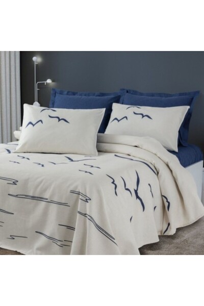 Cotton Box Thin bedspread 1 person 160 x 230 cm, Cotton Box, Larum Dark Blue