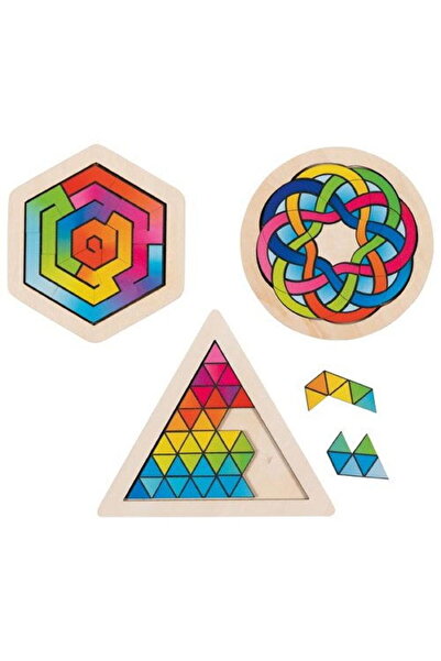Goki Puzzle Brain Teaser, Set 3 Models, Wooden, 6 Years +,