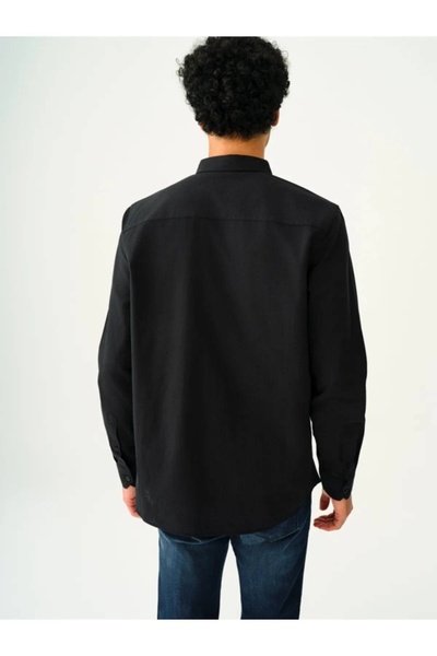 Loft Ανδρικό πουκάμισο με μακριά μανίκια Lf2037403 ΜΑΥΡΟ