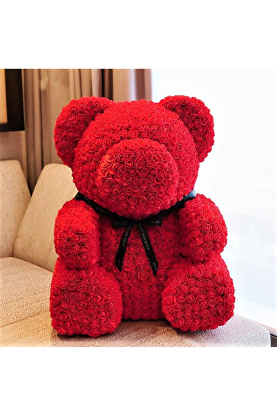 velve Κόκκινο λουλουδάτο αρκουδάκι από τριαντάφυλλα 70 εκ., διακοσμημένο στο ...