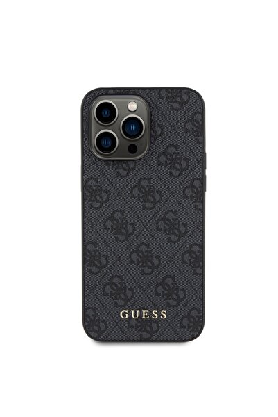 Guess Θήκη για iPhone 15 Pro Max, Σκληρή θήκη 4G Μεταλλική Χρυσή με Λογότυπο, Γκρι