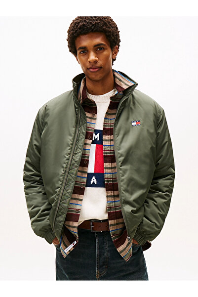 Tommy Hilfiger Erkek Marka Logolu Dik Yakalı Regular Fit Geri Dönüştürülmüş Polysterli Günlük Kullan