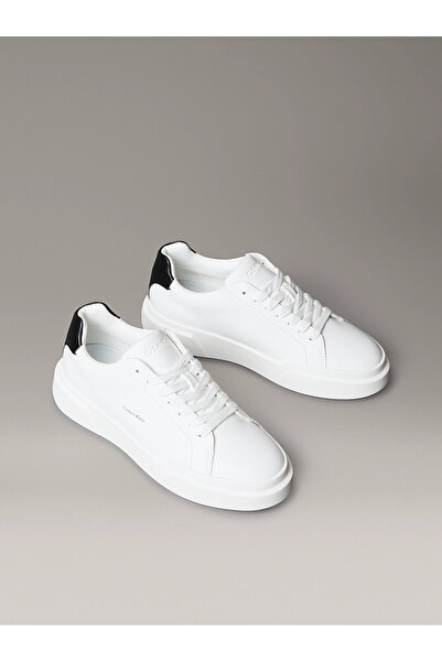 Calvin Klein Kadın Marka Logolu Kalın Tabanlı Elastık Bağcıklı Günlük Kullanıma Uygun Beyaz Sneaker