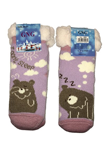 Inkastyl Sosete pentru copii, termice antiderapante Teddy fleece Funny