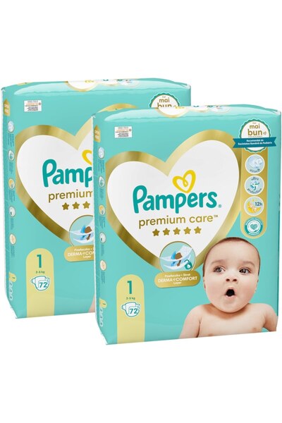 Pampers Premium Care XXL Box Newborn, Size 1, 2-5 kg, 144 pcs