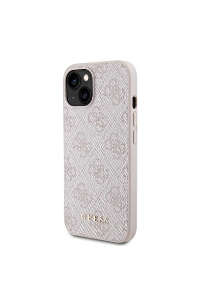 Guess Θήκη για iPhone 15, Σκληρή θήκη 4G Μεταλλική Χρυσή με Λογότυπο, Ροζ