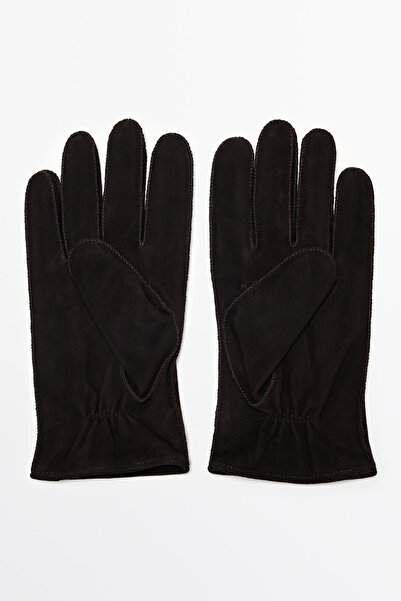 Massimo Dutti Süet yüzeyli keçi derisi eldiven