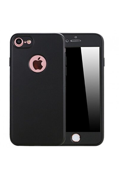 Flippy Husa Apple iPhone 7 Full Silicone 360 Negru + Folie de protectie