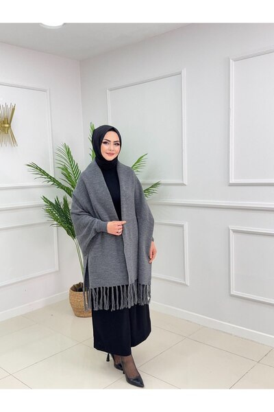 Valens Butik Tassel Detail Hijab Poncho Royal