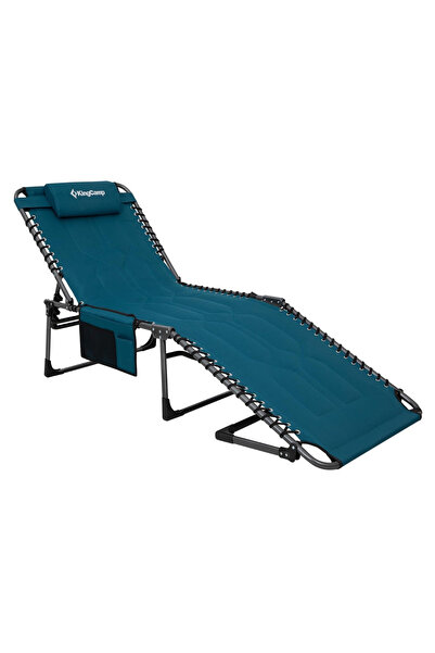 KINGCAMP Magnolia B20 Premium 7 Kademeli Katlanır Dolgulu Şezlong Blue