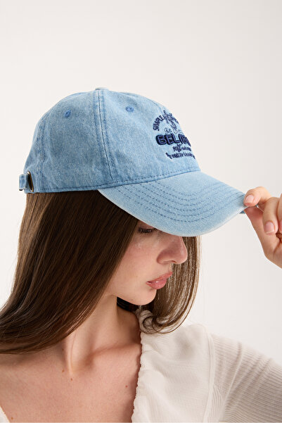 OX-RA Унисекс Believe Бродирана деним шапка в синьо