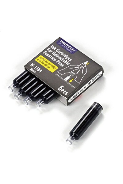 Writech Set 5 patroane cerneala pentru stilou retractabil negru