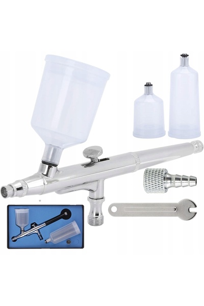 Rosfix Pistol de Vopsit Aerograf 0.5mm Set | 2 Rezervoare, Presiune 1–3.5 Bar