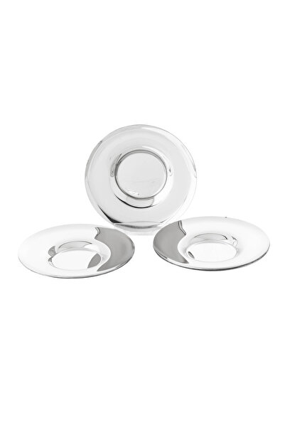 Dania Shiny Stainless Steel Tea Saucer Set - 6 Stylish Multi-Purpose Pieces - Saucer Size 12 cm