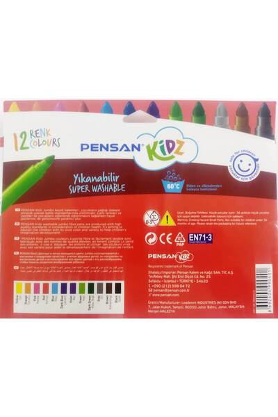 Pensan Jumbo Felt Tip Pen-Pensan12 Pack Jumbo Felt Tip Pen-Dry Paint with Gift