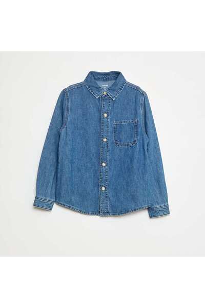 KIABI قميص جينز أزرق