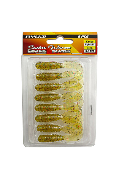 RYUJI Swim Worm 5.5cm 8 Adet LRF Silikon Yem
